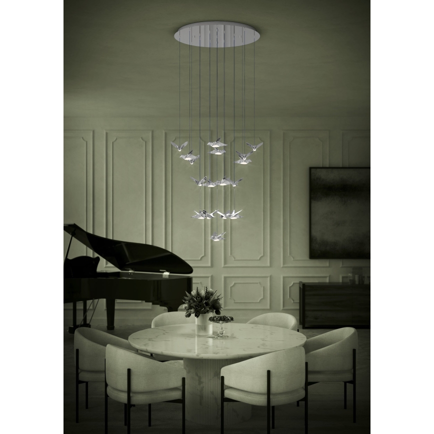 Eglo - Himmennettävä LED-kattokruunu johdossa 17xLED/3W/230V 3000K kiiltävä kromi