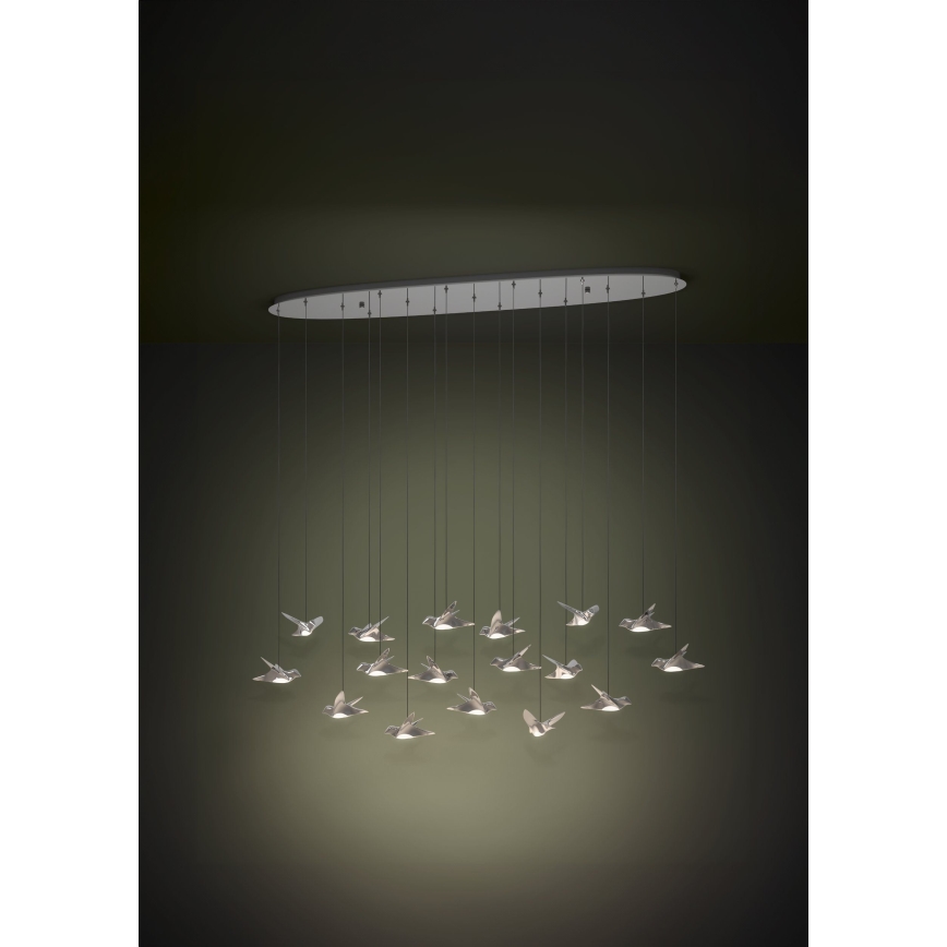 Eglo - Himmennettävä LED-kattokruunu johdossa 17xLED/3W/230V 3000K kiiltävä kromi