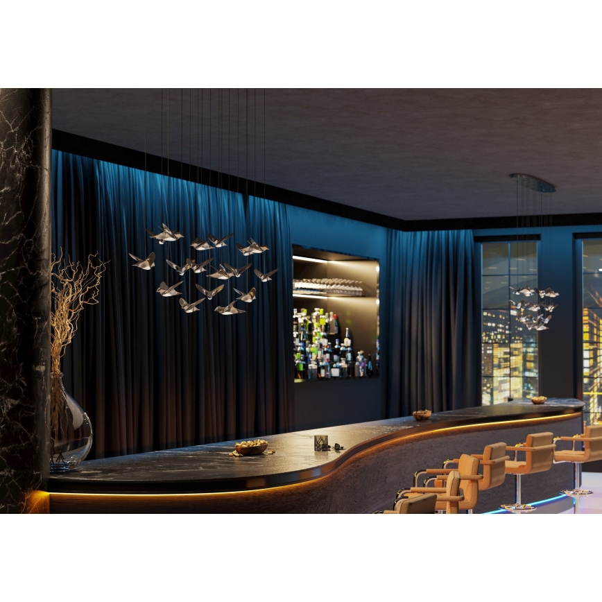 Eglo - Himmennettävä LED-kattokruunu johdossa 17xLED/3W/230V 3000K kiiltävä kromi