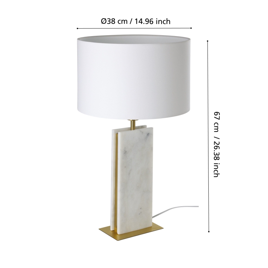 Eglo - Pöytävalaisin 1xE27/40W/230V valkoinen