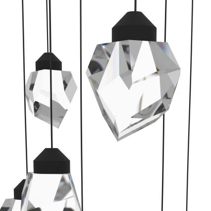 Eglo - Himmennettävä LED-kattokruunu johdossa 10xLED/3W/230V 3000K musta/läpinäkyvä