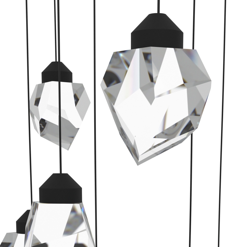 Eglo - Himmennettävä LED-kattokruunu johdossa 17xLED/3W/230V 3000K musta/läpinäkyvä