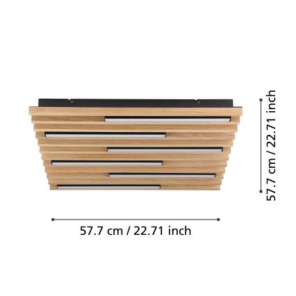 Eglo - Himmennettävä LED-kattovalaisin 6xLED/8,5W/230V 3000K 57,5x57,5 cm ruskea