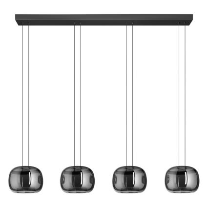 Eglo - himmennettävä LED-riippuvalaisin johdolla 4xLED/5,8W/230V musta/savunharmaa