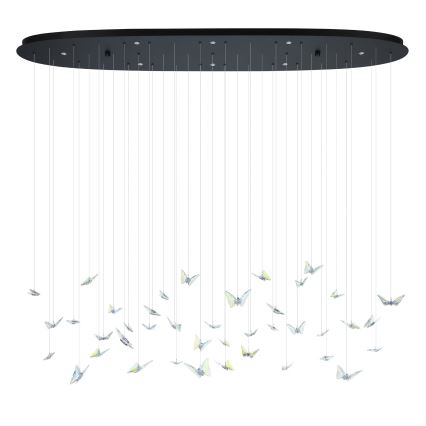 Eglo - LED himmennettävä riippuvalaisin vaijerilla 8xLED/4,2W/230V musta/läpinäkyvä