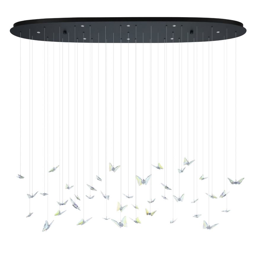 Eglo - LED himmennettävä riippuvalaisin vaijerilla 8xLED/4,2W/230V musta/läpinäkyvä