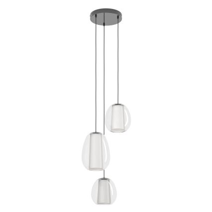 Eglo - LED-himennettävä riippuvalaisin vaijerilla LED/7W/230V + 2xLED/5,5W + 3xLED/1,6W 2200-6500K musta kromi