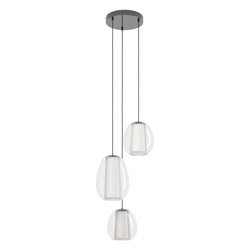 Eglo - LED-himennettävä riippuvalaisin vaijerilla LED/7W/230V + 2xLED/5,5W + 3xLED/1,6W 2200-6500K musta kromi