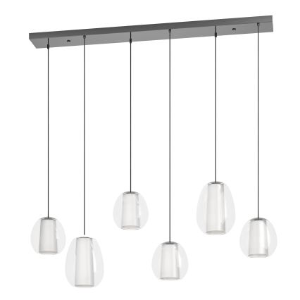 Eglo - LED-himennettävä riippuvalaisin vaijerilla 2xLED/7W/230V + 4xLED/5,5W + 6xLED/1,6W 2200-6500K musta kromi
