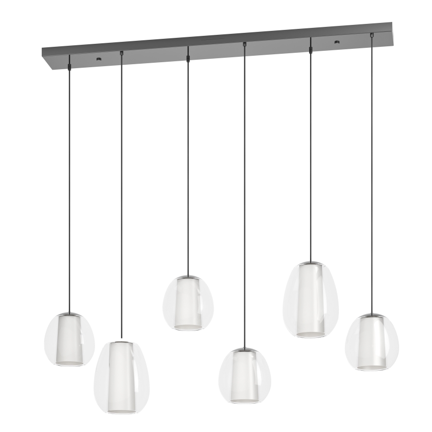 Eglo - LED-himennettävä riippuvalaisin vaijerilla 2xLED/7W/230V + 4xLED/5,5W + 6xLED/1,6W 2200-6500K musta kromi