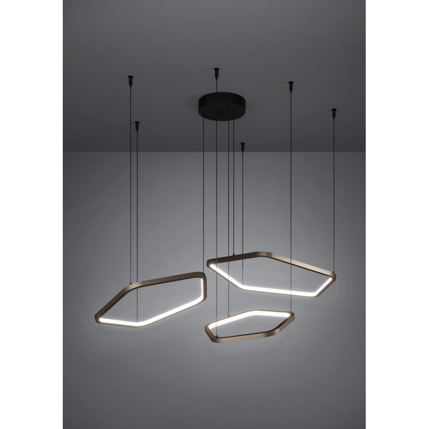 Eglo - himmennettävä LED-riippuvalaisin kaapelilla LED/50W/230V messinki + kaukosäädin