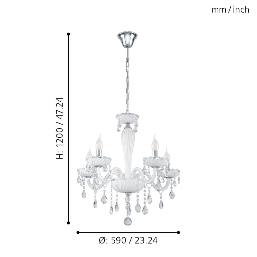 Eglo 39113- Kattokruunu CARPENTO 5xE14/40W/230V