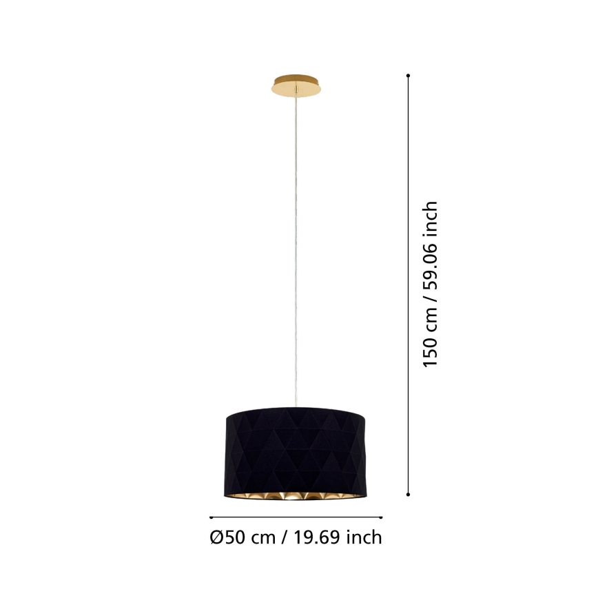 Eglo 39224 - DOLORITA-riippuvalaisin vaijerilla 3xE27/60W/230V