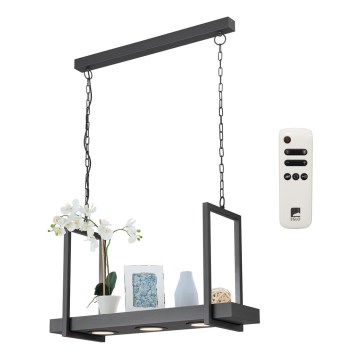 Eglo 39299 - LED RGBW himmennettävä riippuvalaisin ketjulla ja hyllyllä CALAMONA 3xLED/6W/230V + kaukosäädin