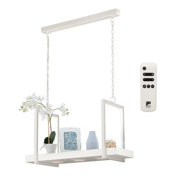 Eglo 39301 - LED RGBW himmennettävä riippuvalaisin ketjulla ja hyllyllä CALAMONA 3xLED/6W/230V + kaukosäädin