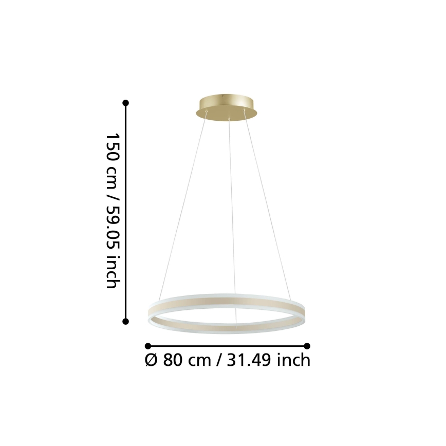 Eglo 39313 - Himmennettävä LED-kattokruunu narussa TONARELLA LED/78W/230V