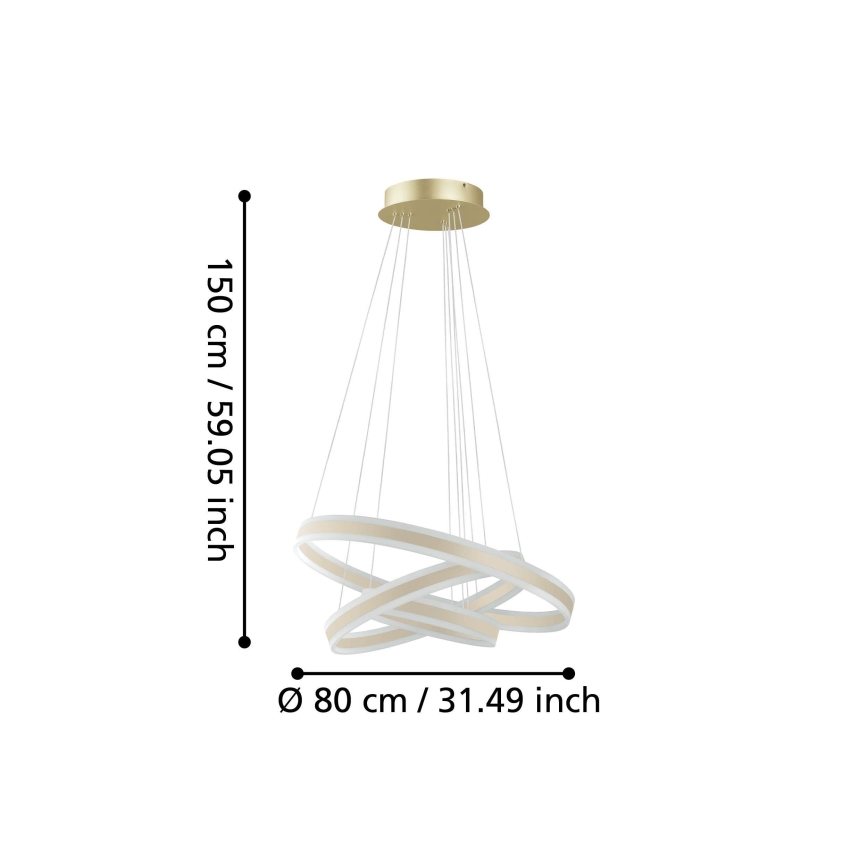 Eglo - Himmennettävä LED-kattokruunu johdossa LED/78W/230V + LED/70W + LED/34W
