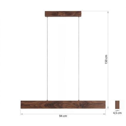 Eglo - LED-riippuvalaisin vaijerilla LED/17W/230V + LED/4,2W pähkinänvärinen