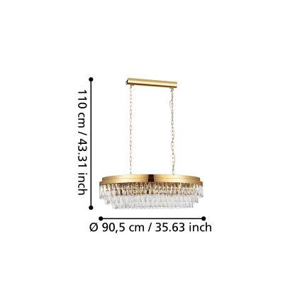Eglo - Kattokruunu ketjussa 10xE14/40W/230V kultainen