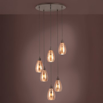 Eglo 39508 - Kattokruunu narulla SIRACUSA 6xE27/60W/230V