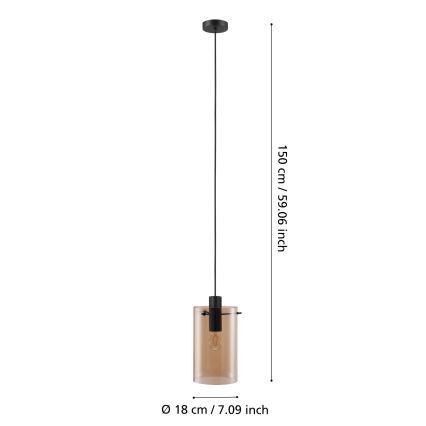 Eglo - Kattokruunu narulla 1xE27 / 40W / 230V
