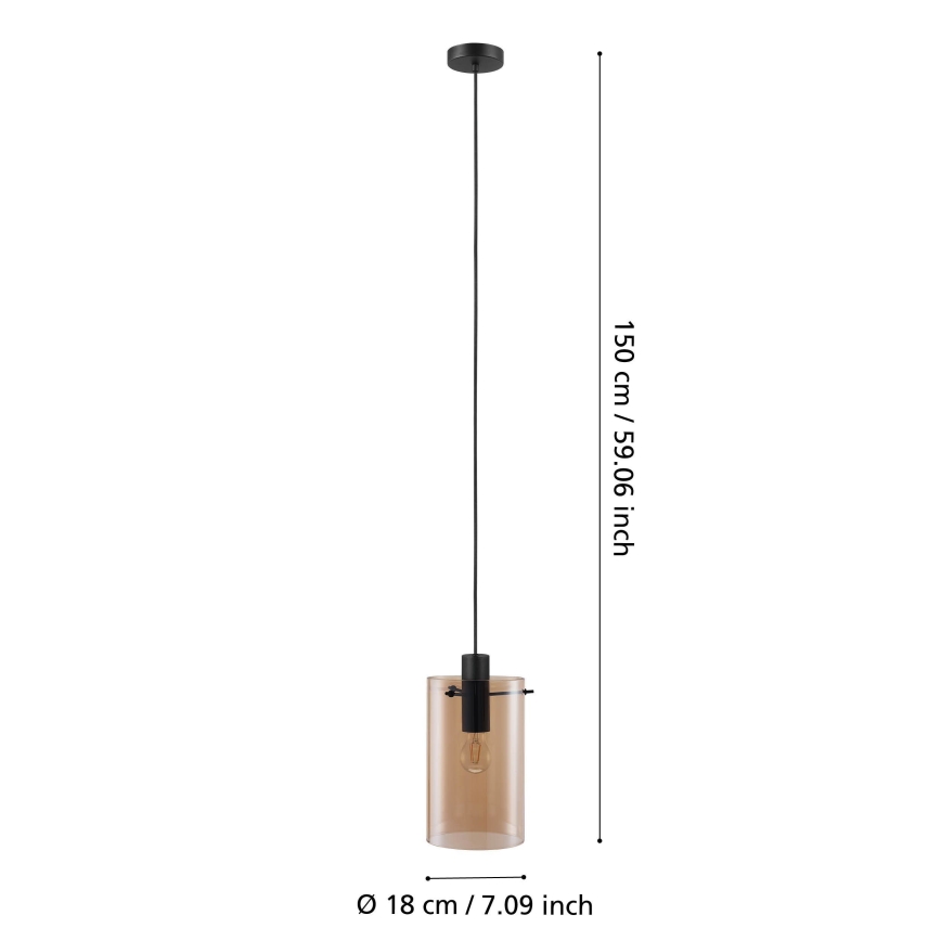 Eglo - Kattokruunu narulla 1xE27 / 40W / 230V