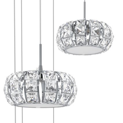 Eglo - LED himmennettävä kristallikattokruunu narussa 17xLED / 4,5W / 230V