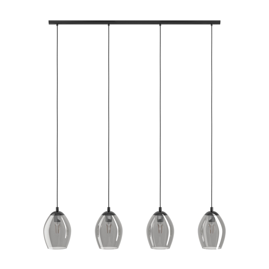 Eglo - Kattokruunu johdossa 4xE27/60W/230V savuinen