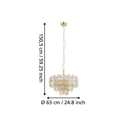 Eglo - Kattokruunu ketjulla 10xE14 / 25W / 230V d. 63 cm