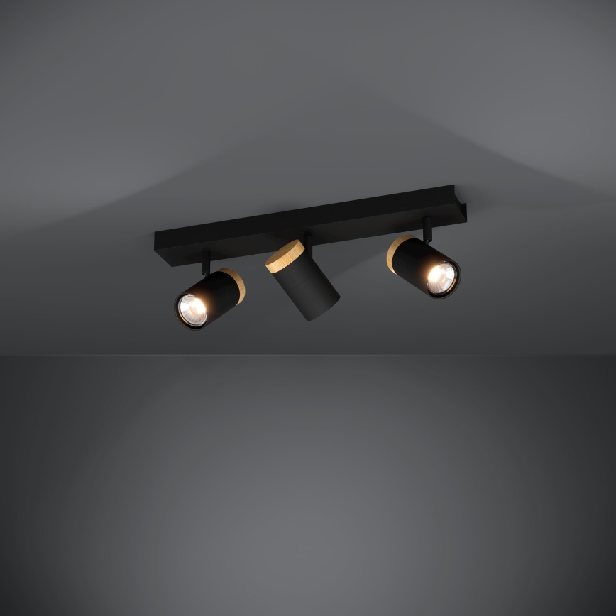 Eglo - LED-kohdevalaisin 3xGU10/4,5W/230V 3000K musta/ruskea