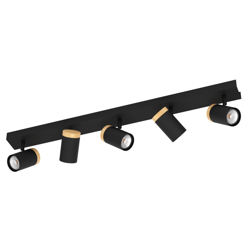 Eglo - LED-kohdevalaisin 5xGU10/4,5W/230V 3000K musta/ruskea