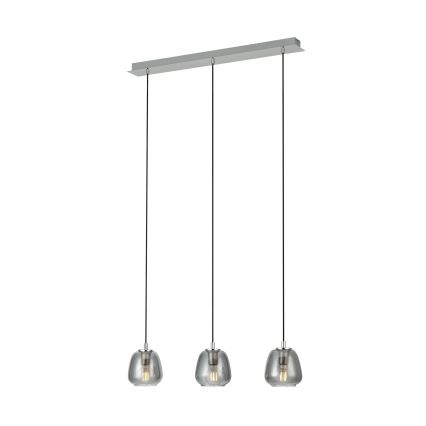 Eglo - Kattokruunu johdossa 3xE27/40W/230V savuinen