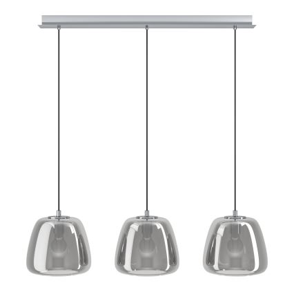 Eglo - Kattokruunu johdossa 3xE27/40W/230V savuinen