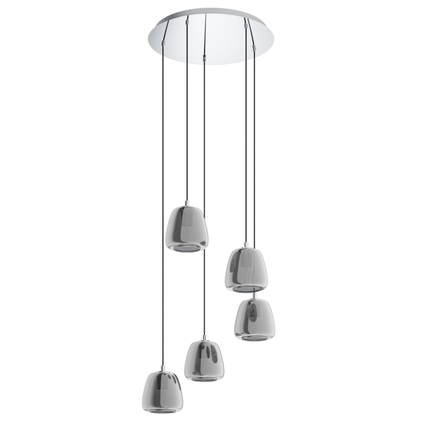Eglo - Kattokruunu johdossa 5xE27/40W/230V savuinen
