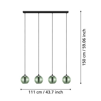 Eglo - Kattokruunu narussa 4xE27 / 40W / 230V