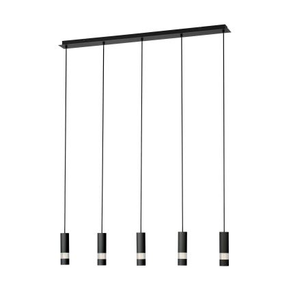 Eglo - LED-kattokruunu johdossa 5xGU10/4,6W/230V musta