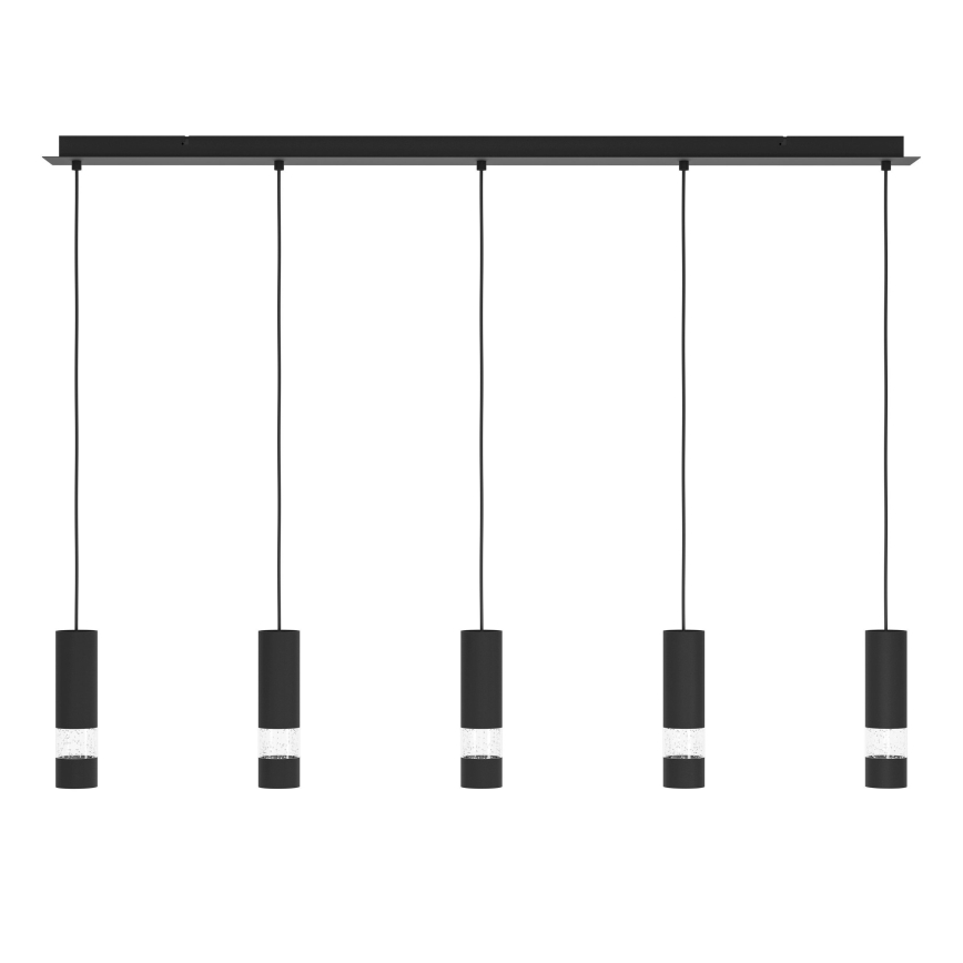 Eglo - LED-kattokruunu johdossa 5xGU10/4,6W/230V musta