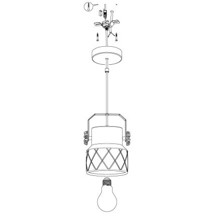 Eglo 39854 - HILCOTT riippuvalaisin johdolla 1xE27/40W/230V
