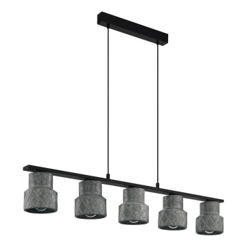 Eglo 39855 - Riippuvalaisin kaapelilla HILCOTT 5xE27/40W/230V