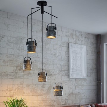 Eglo 39856 - Pinnalle asennettava HILCOTT-kattokruunu, 5 x E27/40W/230V