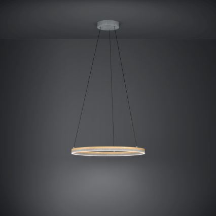 Eglo - Himmennettävä LED-kattokruunu johdossa LED/36W/230V 3000K harmaa/tammi