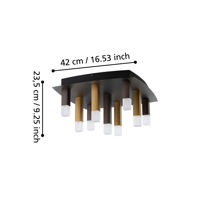 Eglo - Himmennettävä LED-kattovalaisin 9xLED/3,1W/230V 3000K antrasiitti/kulta
