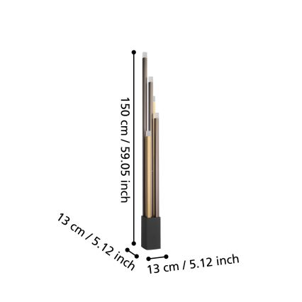 Eglo - Himmennettävä LED-lattiavalaisin 5xLED/3,7W/230V 3000K antrasiitti/kulta