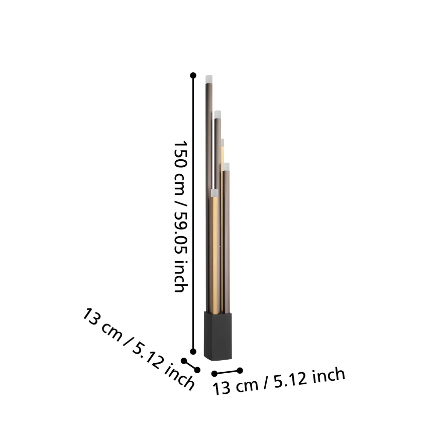 Eglo - Himmennettävä LED-lattiavalaisin 5xLED/3,7W/230V 3000K antrasiitti/kulta