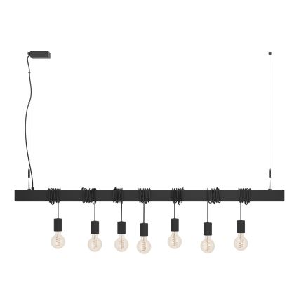 Eglo - Kattokruunu johdossa TOWNSHEND 7xE27/40W/230V musta