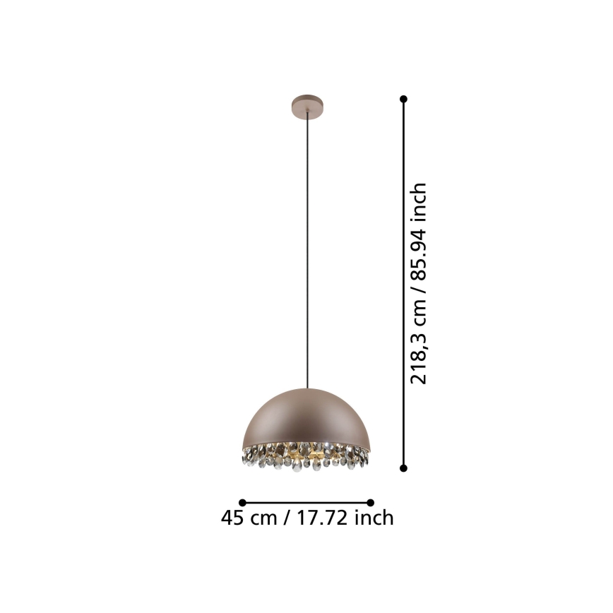 Eglo - Kattokruunu johdossa 1xE27/40W/230V ruskea