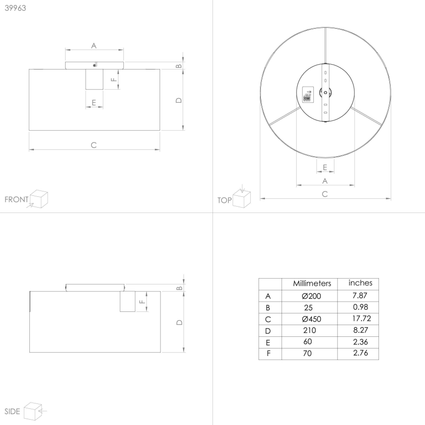 Eglo - Kattovalo 1xE27/40W/230V musta/kulta