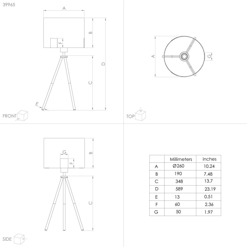 Eglo - Pöytävalaisin 1xE27/40W/230V musta/kulta