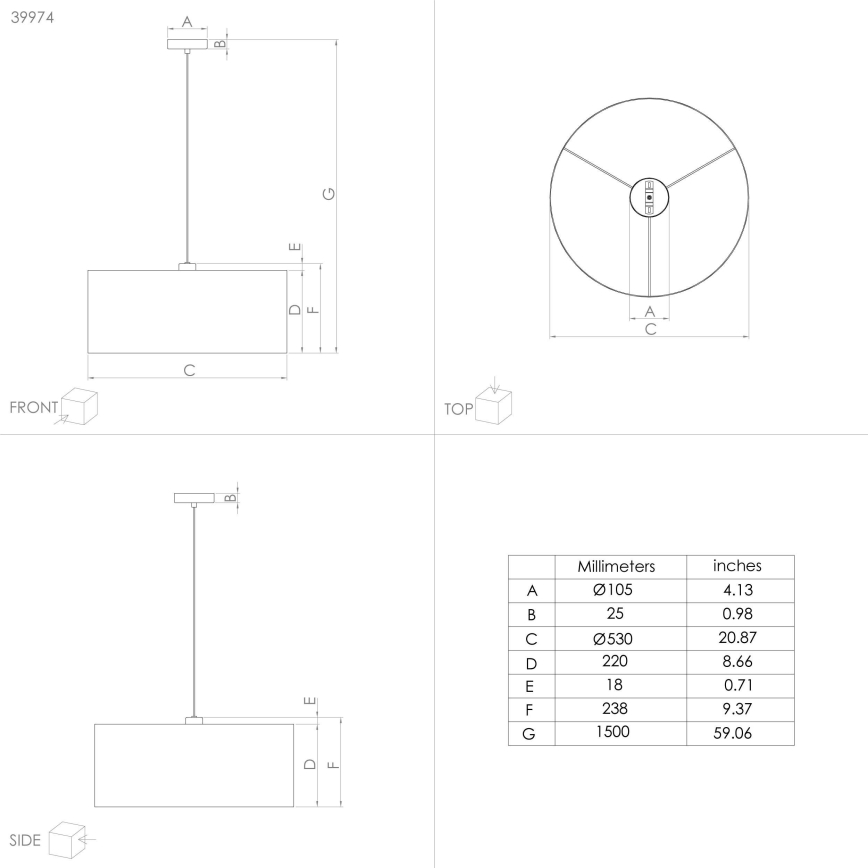 Eglo - Kattokruunu johdossa 1xE27/40W/230V halkaisija 53 cm sininen/kulta