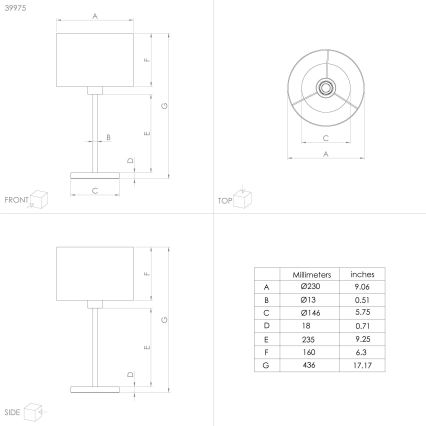 Eglo 39975 - Pöytävalaisin CASUARITA 1xE27/40W/230V sininen/kulta